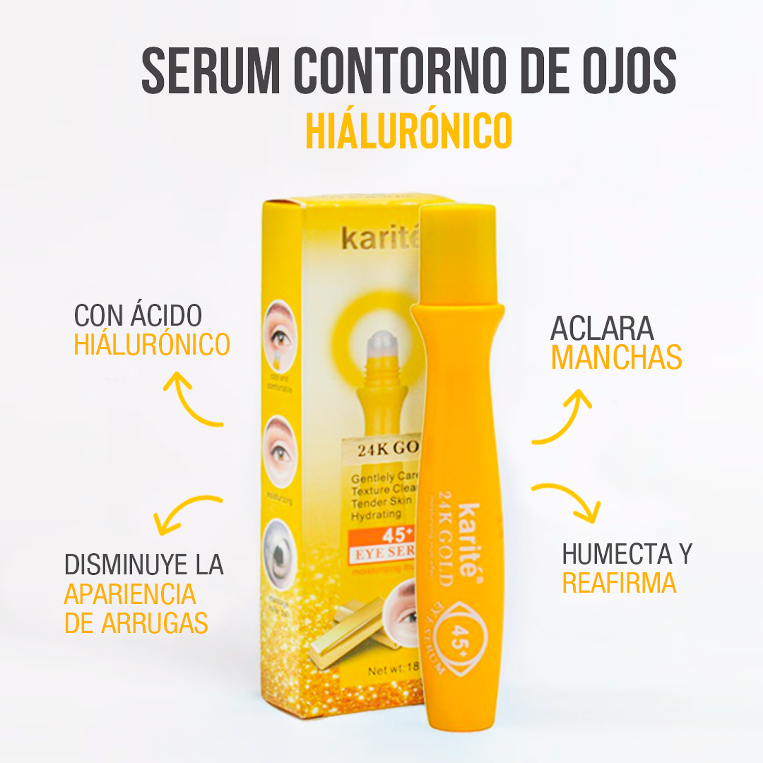 Serum Contorno de Ojos Hialurónico Gold: ELIMINA LAS OJERAS POR COMPLETO