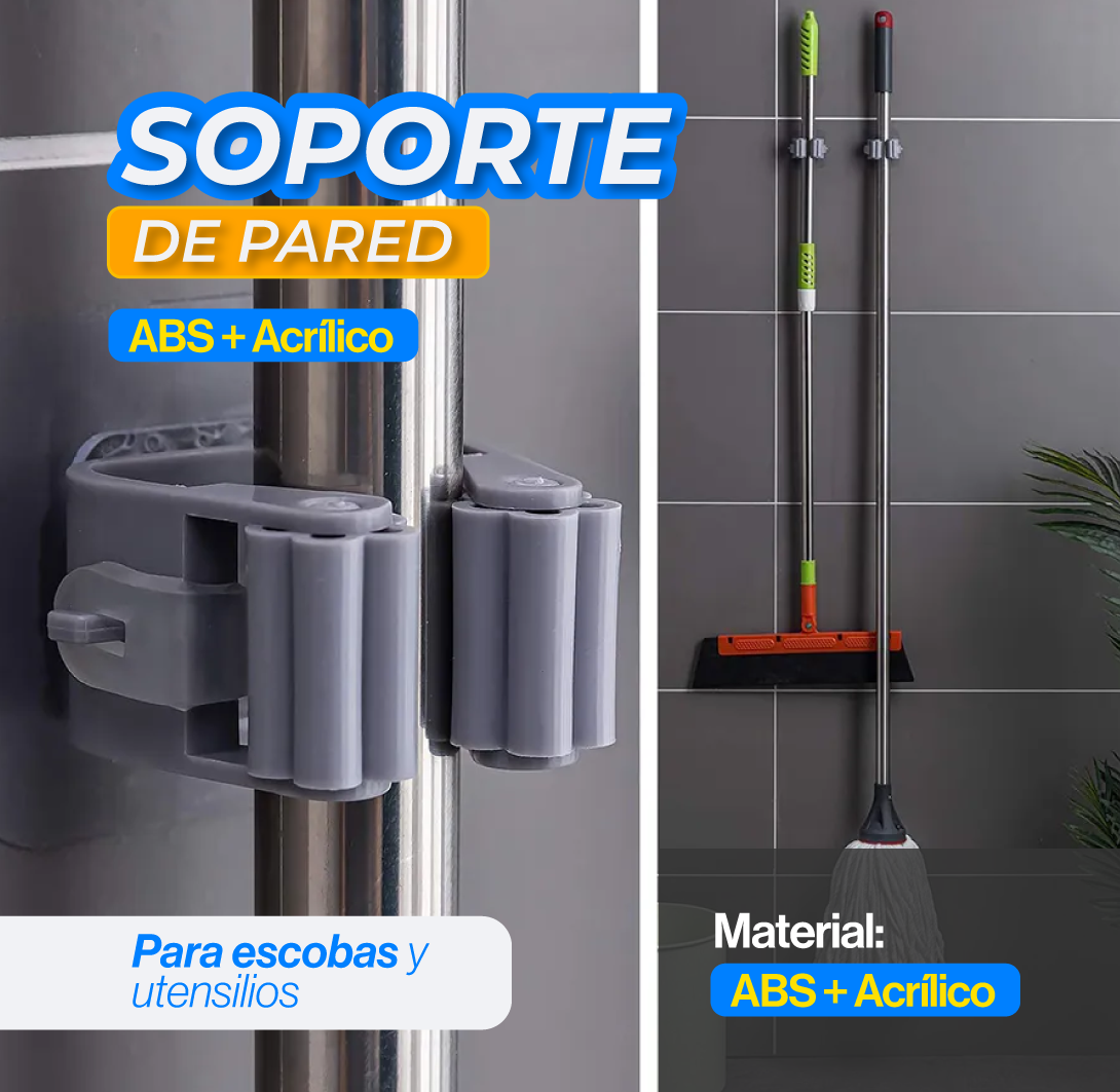 SOPORTE DE PARED PARA ESCOBAS Y UTENSILIOS ⭐⭐⭐⭐⭐